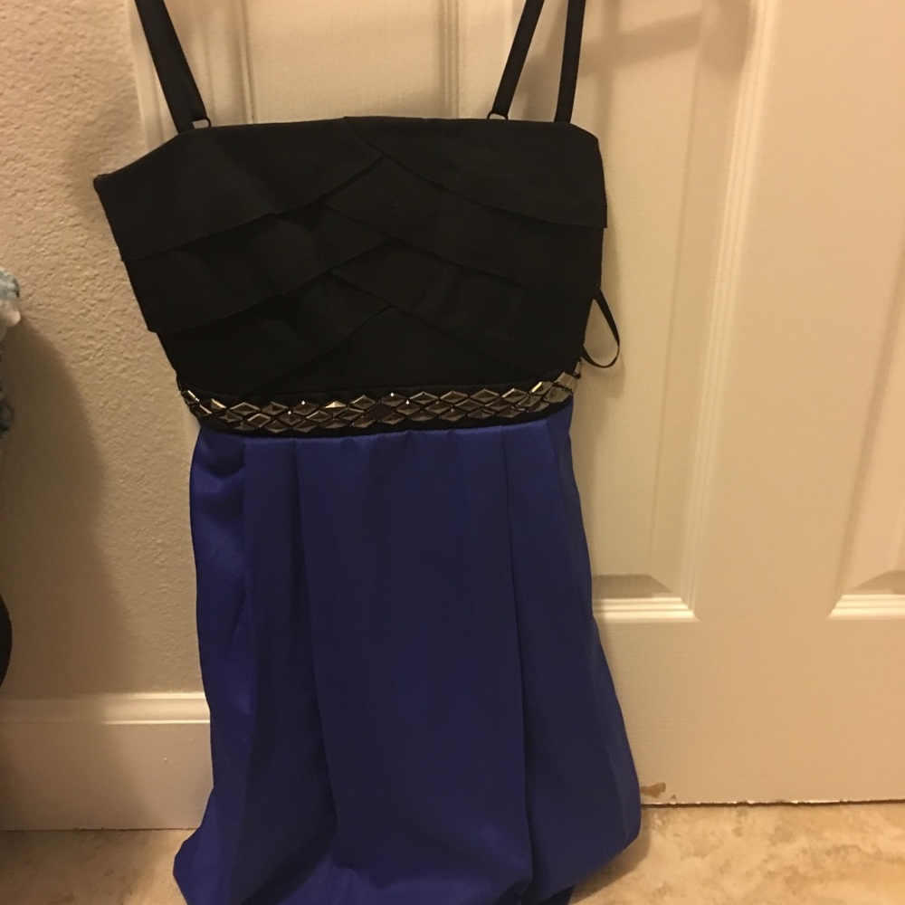 Two toned black and navy blue dress